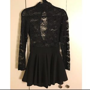 Black lace romper